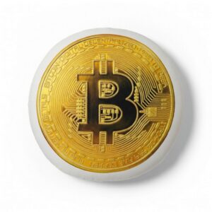 Фигурная декоративная подушка Биткоин