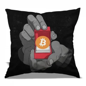 Подушка декоративная предложение руки и Биткоина